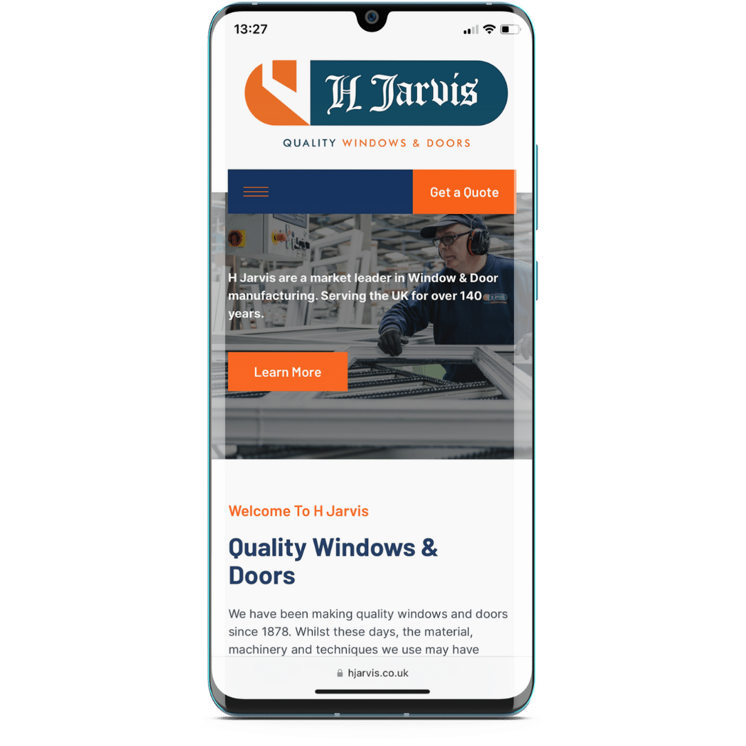 H Jarvis mobile homepage