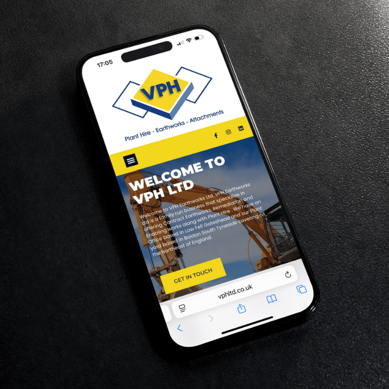 smartphone on black background displaying VPH website