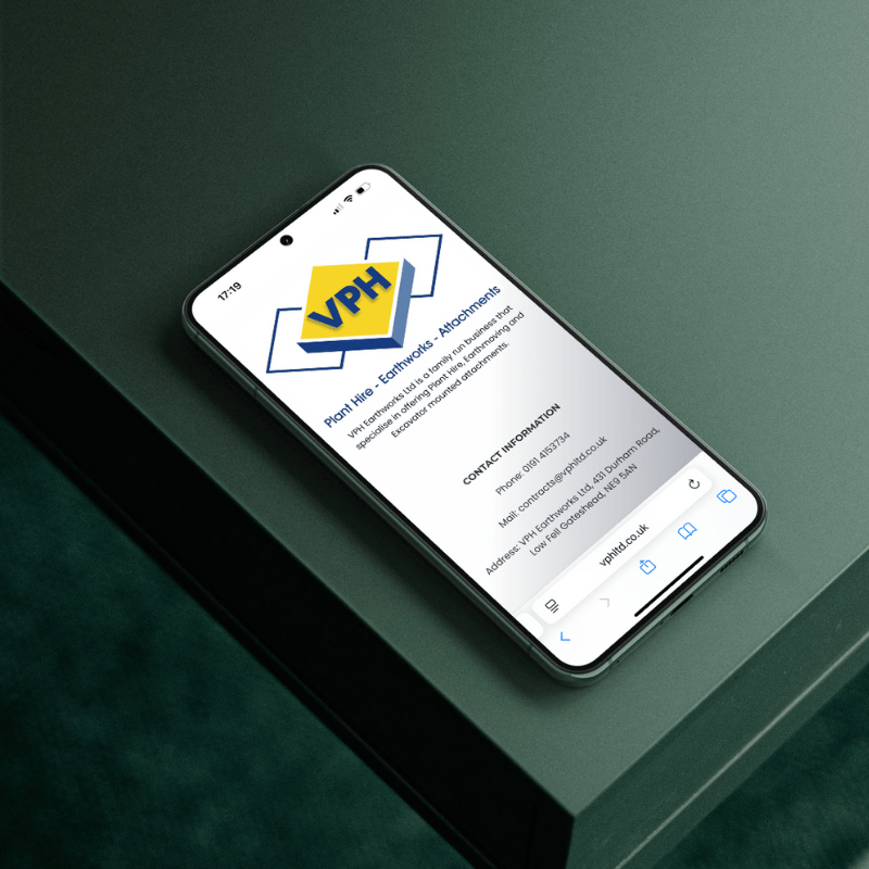 smartphone on table displaying vph website